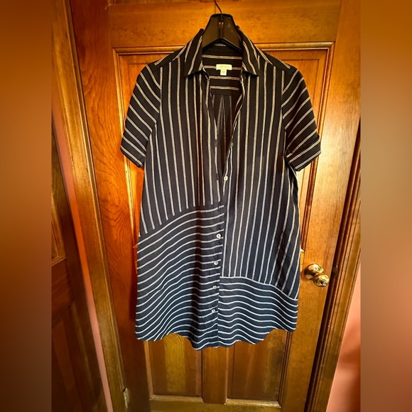 J. Jill Dresses J Jill Shirt Dress Navy Blue With Stripes Poshmark